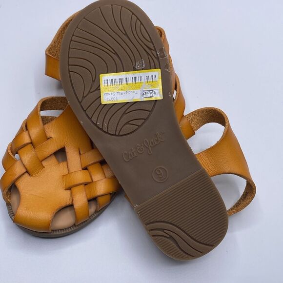 Toddler Girls Cat & Jack Ella Ankle Strap Cognac Sandal - Picture 6 of 6